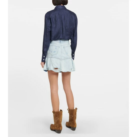 7 For All Mankind X Cara Delevingne Peplum Miniskirt 4 7 For All Mankind X Cara Delevingne Peplum Miniskirt - Image 2