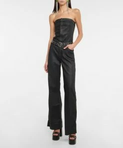 7 For All Mankind Coated Denim Jumpsuit