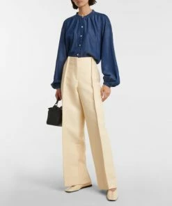 7 For All Mankind Button-up Tencel Blouse