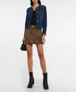 7 For All Mankind Collarless Denim Jacket