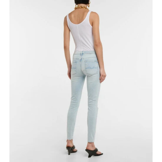 7 For All Mankind HW Skinny Distressed Cropped Jeans 4 7 For All Mankind HW Skinny Distressed Cropped Jeans - Image 2