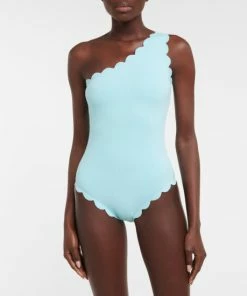 Marysia Scalloped One-shoulder Swimsuit