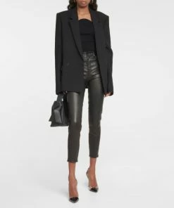 7 For All Mankind Aubrey High-rise Slim Leather Pants